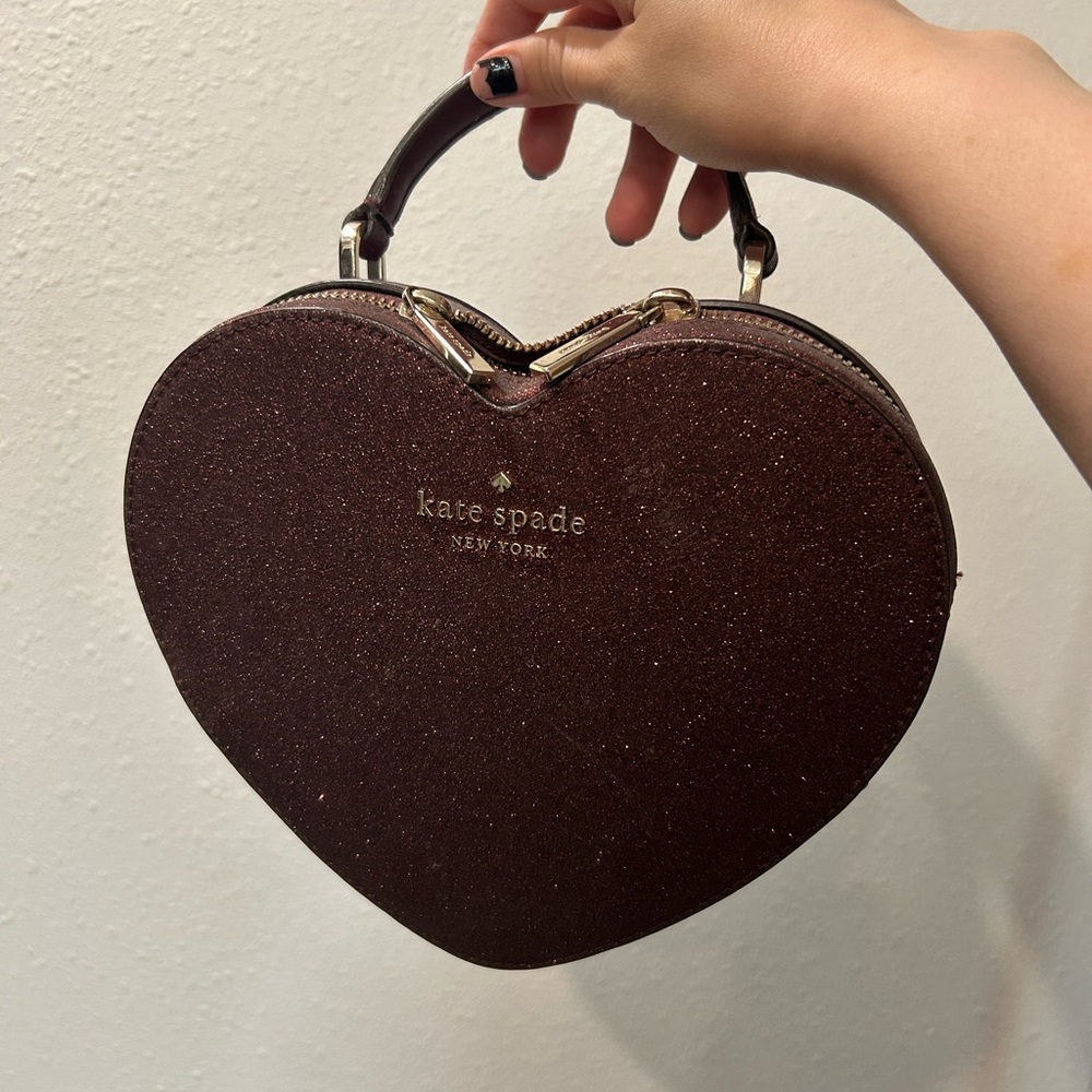 Kate Spade Brown Clutch with Heart Design